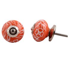 Orange Flower Cabinet Knob