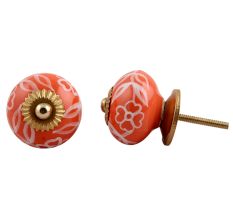 Orange Flower Cabinet Knob
