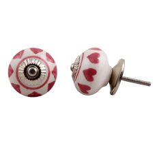 Pink Heart Ceramic Knob