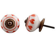 Orange Heart Painted Knob