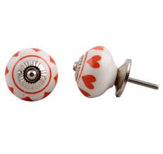 Orange Heart Painted Knob