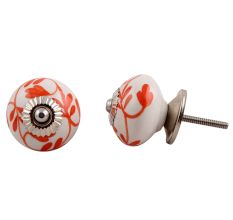White Orange Leaf Knob