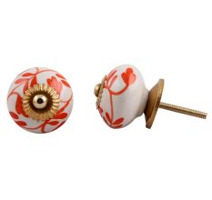 White Orange Leaf Knob