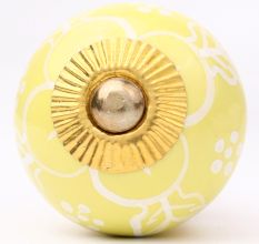 Yellow Flower Ceramic Dresser Knob
