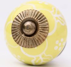 Yellow Flower Ceramic Dresser Knob