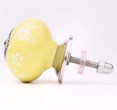 Yellow Flower Ceramic Dresser Knob