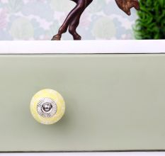 Yellow Flower Ceramic Dresser Knob
