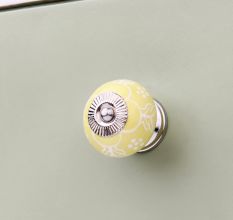 Yellow Flower Ceramic Dresser Knob