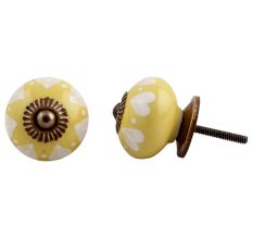 White Heart Ceramic Drawer Knob