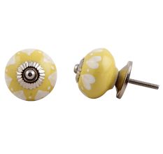 White Heart Ceramic Drawer Knob