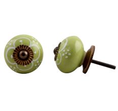 Light Green Painted Ceramic Knob