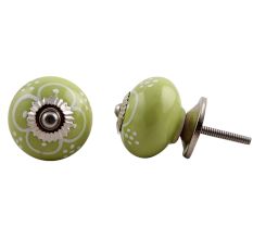 Light Green Painted Ceramic Knob