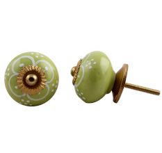 Light Green Painted Ceramic Knob