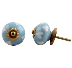 Turquoise Heart Painted Knob