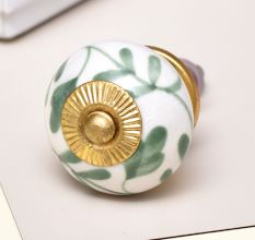 Moss Green Leaf Knob