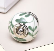 Moss Green Leaf Knob