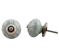 Sage Green Leaf Flower Knob
