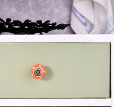 Orange Tiny Floral Knob