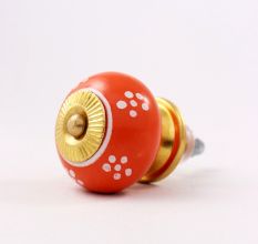 Orange Tiny Floral Knob