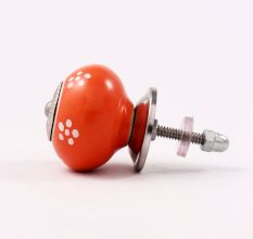 Orange Tiny Floral Knob