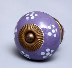 Dark Purple Floral Knob