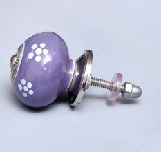 Dark Purple Floral Knob