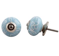 Turquoise Painted Leaf Knob