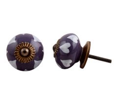 Purple Heart Floral Cabinet Knob