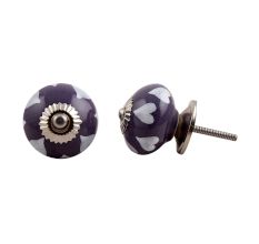 Purple Heart Floral Cabinet Knob
