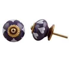 Purple Heart Floral Cabinet Knob