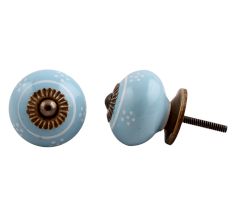 Sky Blue Floral Drawer Knob