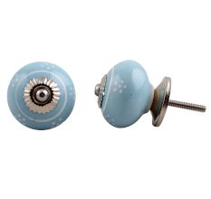 Sky Blue Floral Drawer Knob