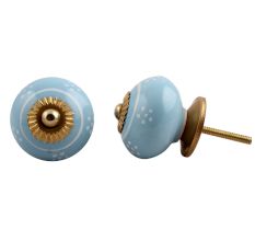 Sky Blue Floral Drawer Knob