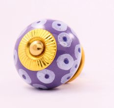 Light Purple Ceramic Floral Cabinet Knob