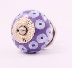 Light Purple Ceramic Floral Cabinet Knob