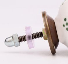 Moss Green Tiny Floral Drawer Knob