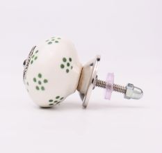 Moss Green Tiny Floral Drawer Knob
