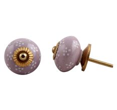 Light Purple Floral Dresser Knob