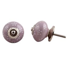 Light Purple Floral Dresser Knob