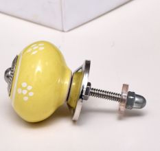 Yellow Tiny Floral Drawer Knob