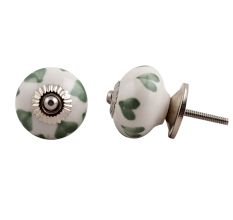 Moss Green Heart Ceramic Knob