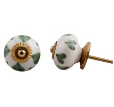 Moss Green Heart Ceramic Knob