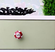 Cherry Floral Ceramic Knob
