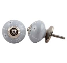 Light Grey Tiny Flower Knob