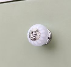 Light Grey Handpainted Floral Knob