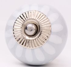 Light Grey Handpainted Floral Knob
