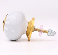 Light Grey Handpainted Floral Knob