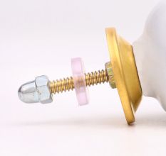 Light Grey Handpainted Floral Knob
