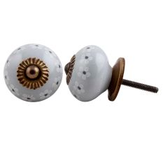 Grey Tiny Flower Knob