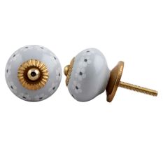 Grey Tiny Flower Knob